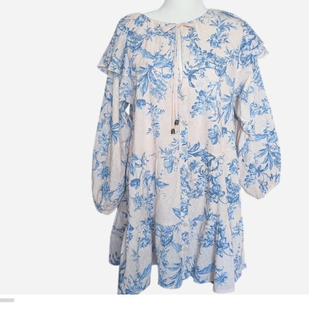 Pre-owned Free People White and Blue Dress - Picture 7 of 14